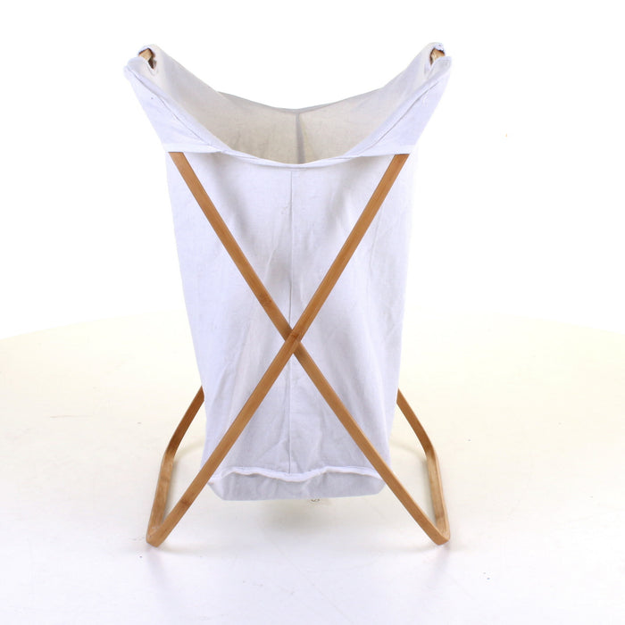 Curved Wood Frame Laundry Basket