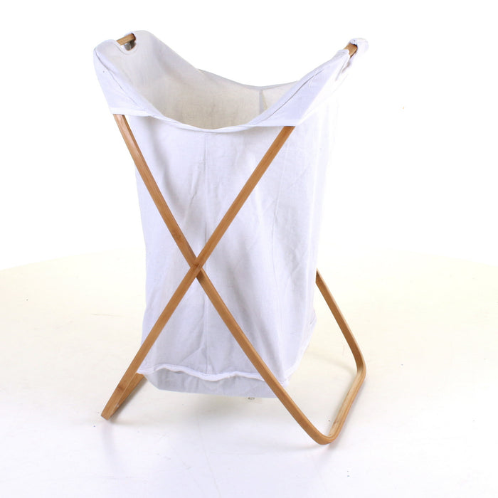 Curved Wood Frame Laundry Basket