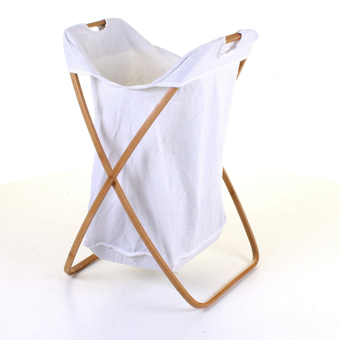 Curved Wood Frame Laundry Basket
