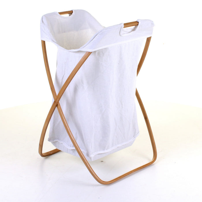 Curved Wood Frame Laundry Basket