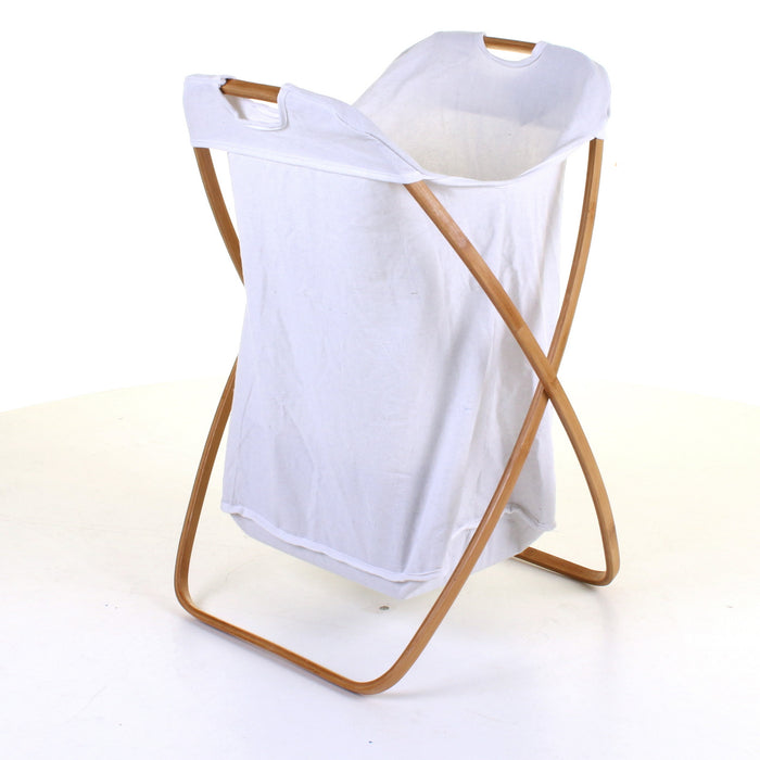 Curved Wood Frame Laundry Basket