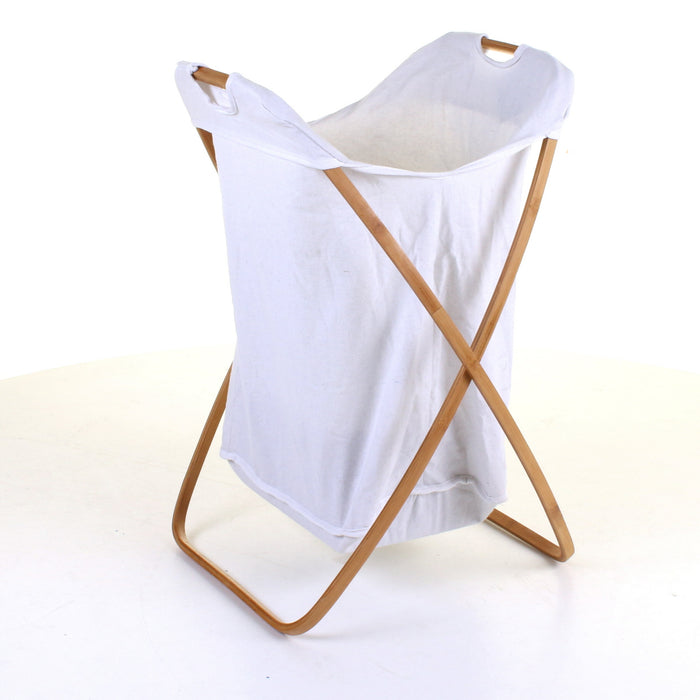 Curved Wood Frame Laundry Basket