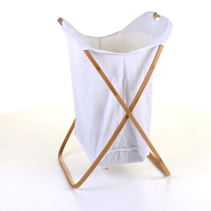 Curved Wood Frame Laundry Basket
