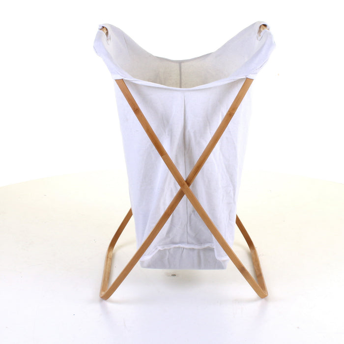 Curved Wood Frame Laundry Basket