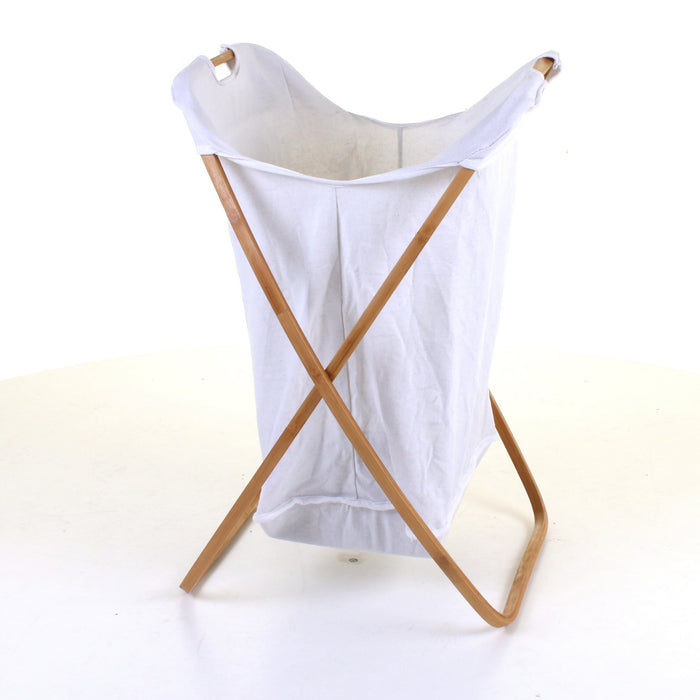 Curved Wood Frame Laundry Basket