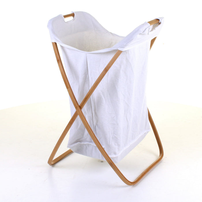 Curved Wood Frame Laundry Basket