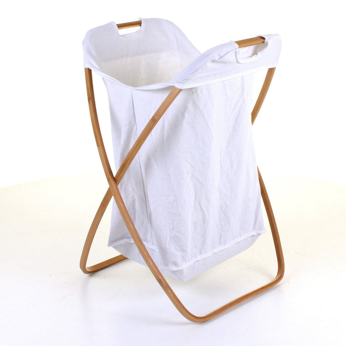 Curved Wood Frame Laundry Basket