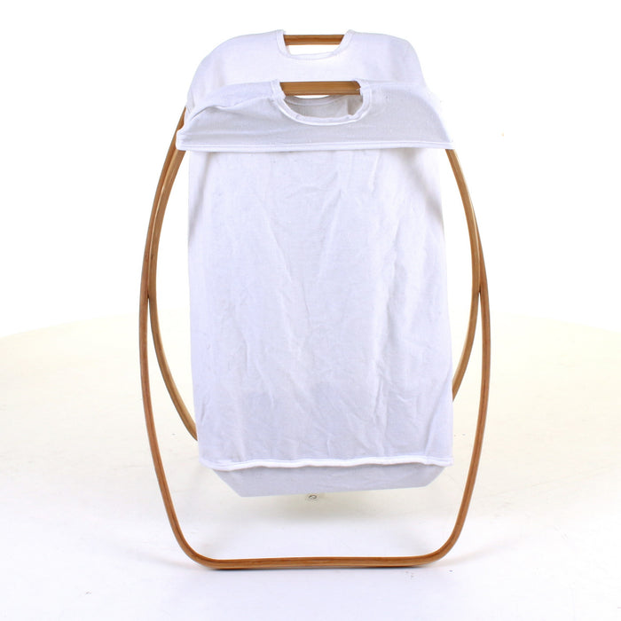 Curved Wood Frame Laundry Basket