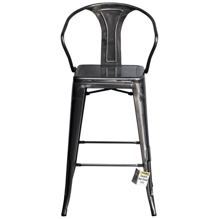 3PC Lodi Table & Favara Bar Stool Set - Steel
