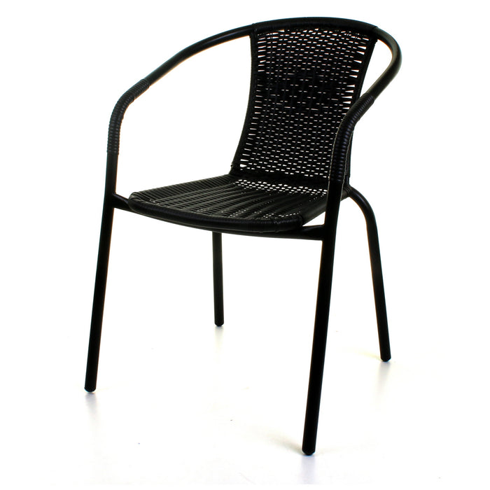 5PC Black Wicker Bistro Set