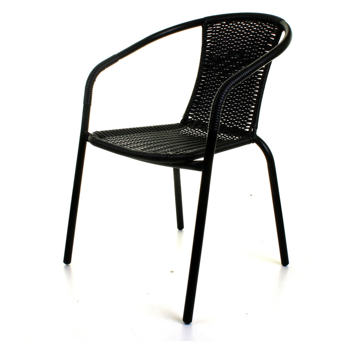 5PC Black Wicker Bistro Set