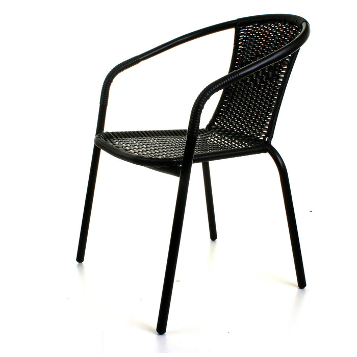 5PC Black Wicker Bistro Set