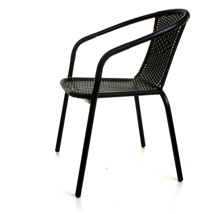 5PC Black Wicker Bistro Set