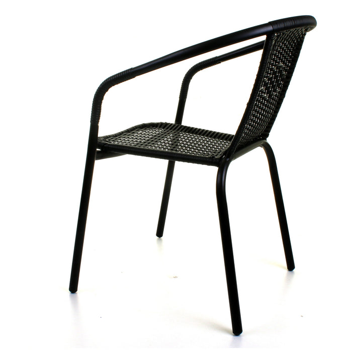 5PC Black Wicker Bistro Set