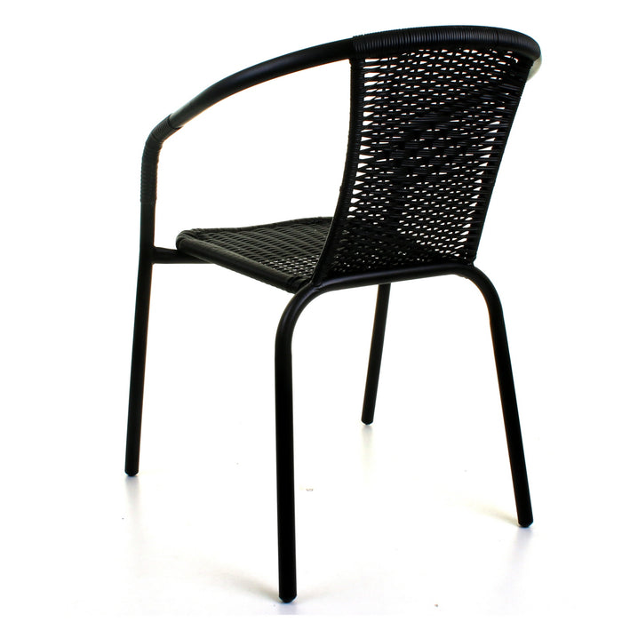 5PC Black Wicker Bistro Set