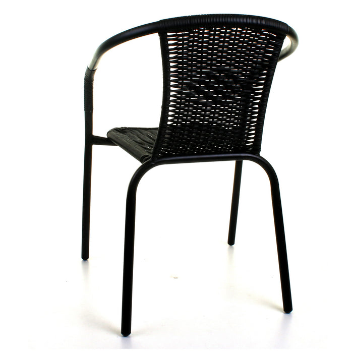 5PC Black Wicker Bistro Set