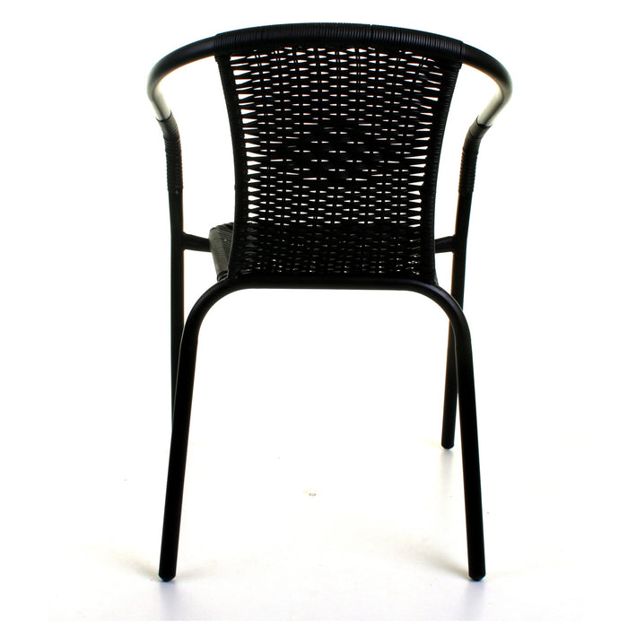 5PC Black Wicker Bistro Set