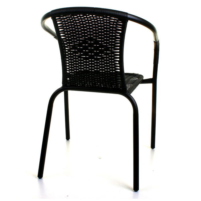 5PC Black Wicker Bistro Set