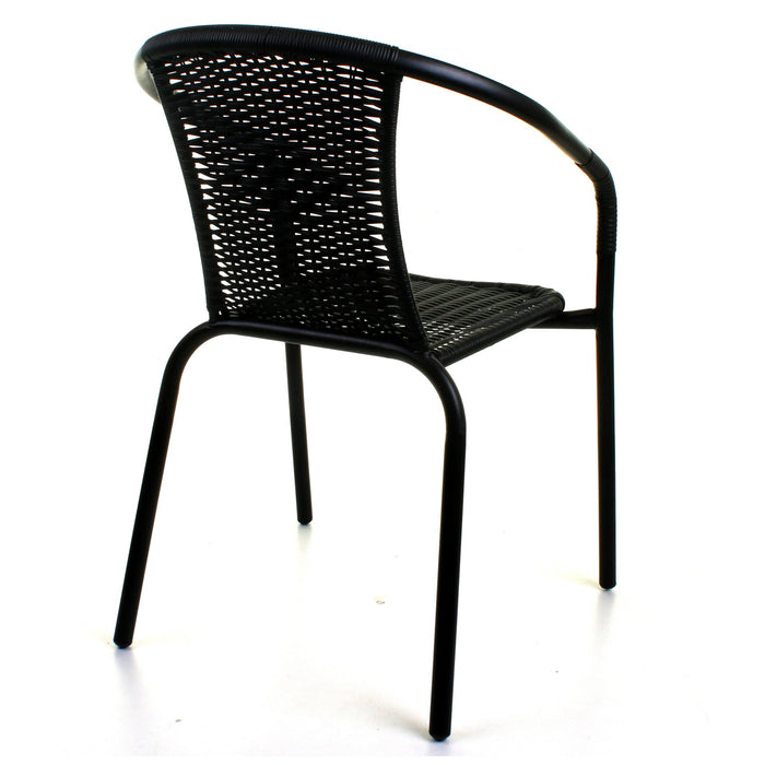 5PC Black Wicker Bistro Set