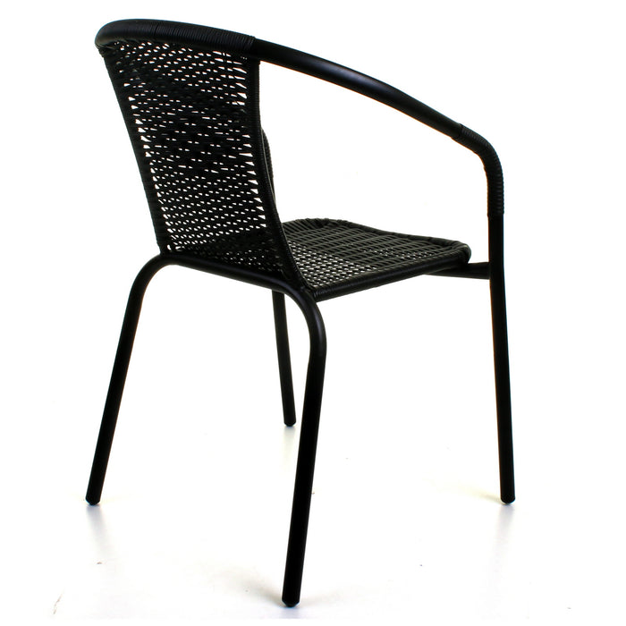 5PC Black Wicker Bistro Set