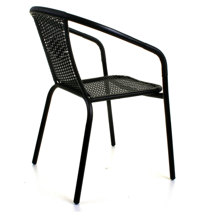 5PC Black Wicker Bistro Set