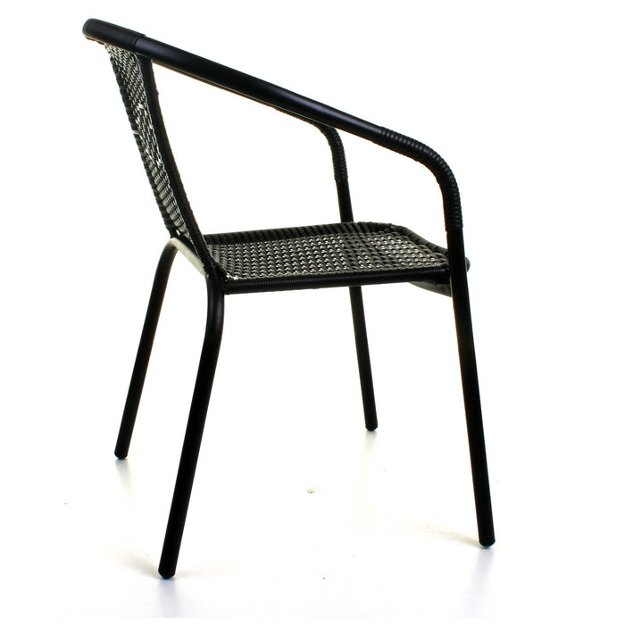 5PC Black Wicker Bistro Set