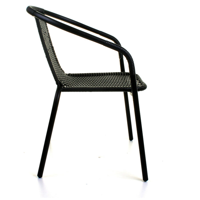 5PC Black Wicker Bistro Set