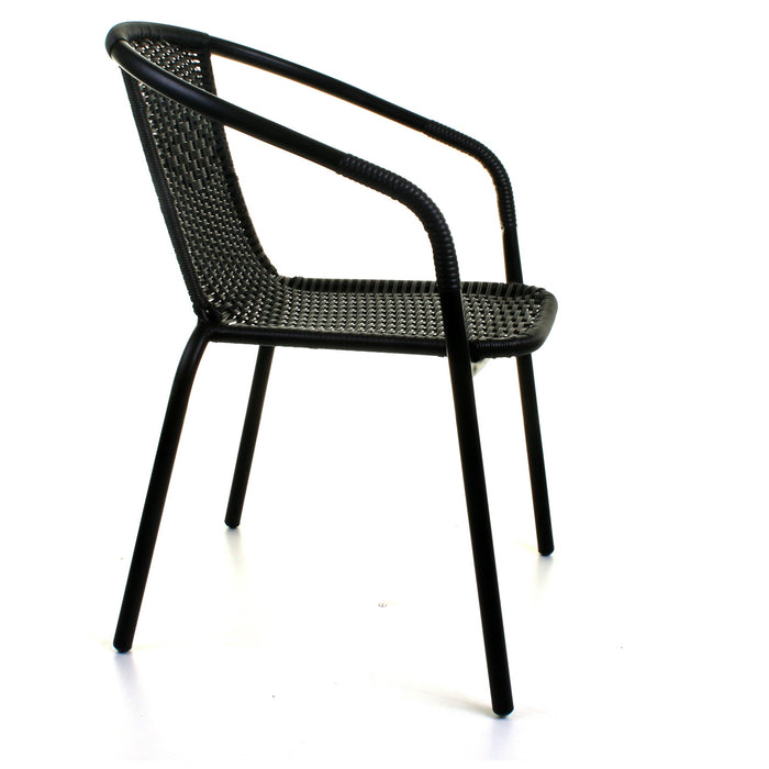 5PC Black Wicker Bistro Set