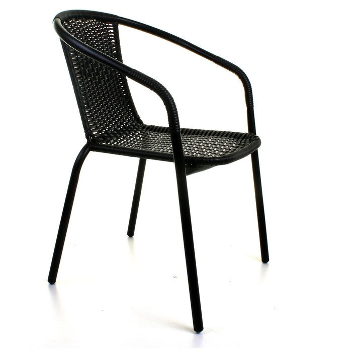 5PC Black Wicker Bistro Set