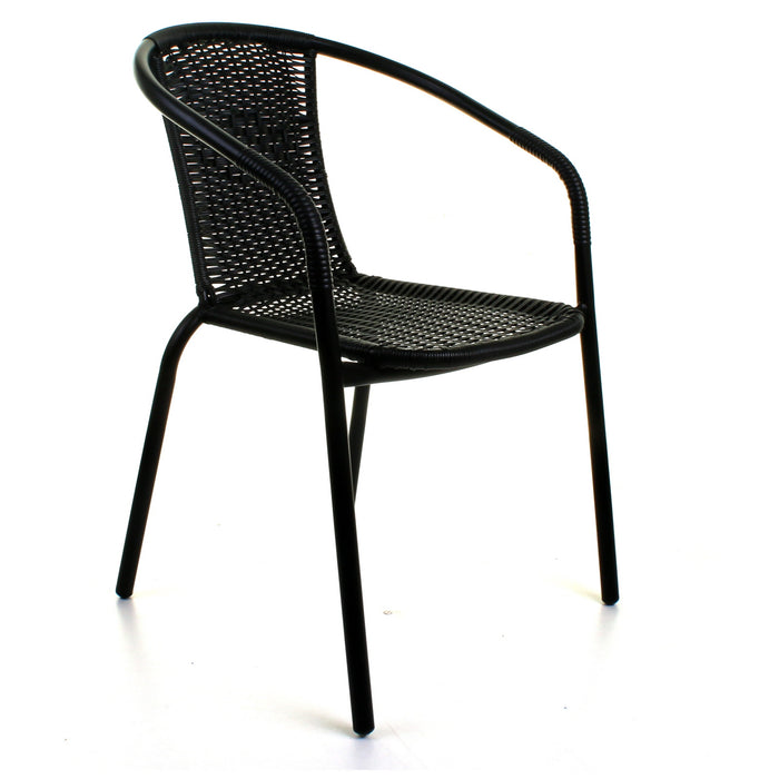 5PC Black Wicker Bistro Set