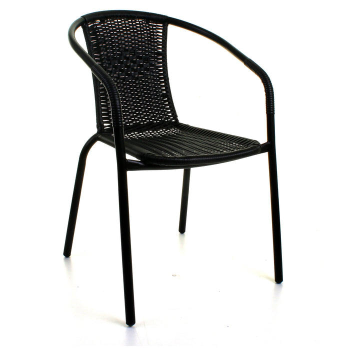 5PC Black Wicker Bistro Set