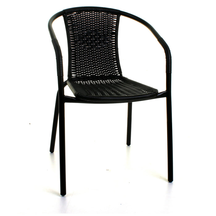 5PC Black Wicker Bistro Set