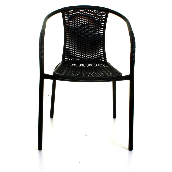 5PC Black Wicker Bistro Set