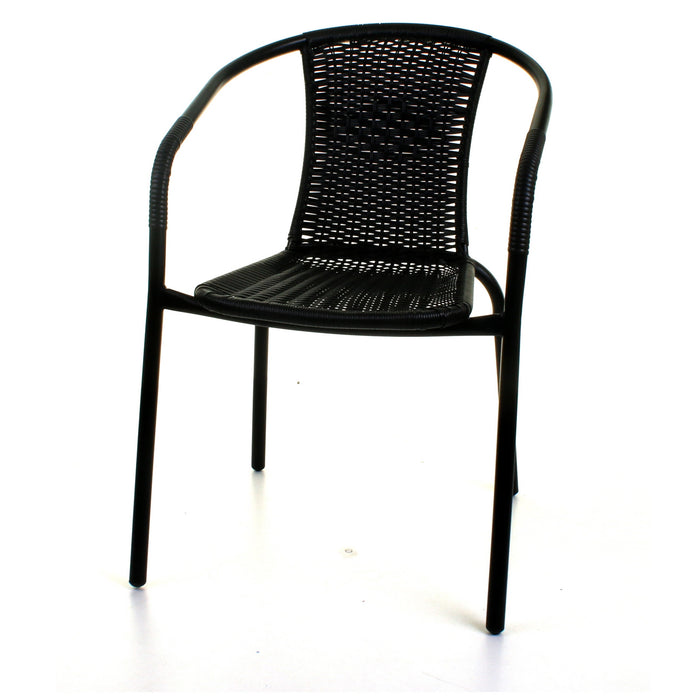 5PC Black Wicker Bistro Set