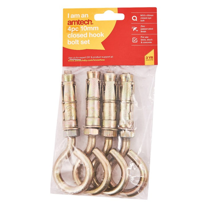 Closed Hook Bolts 10mm 4pc