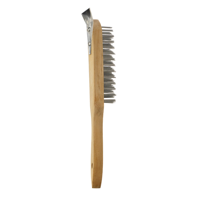 Wire Brush with Scraper 4 Row