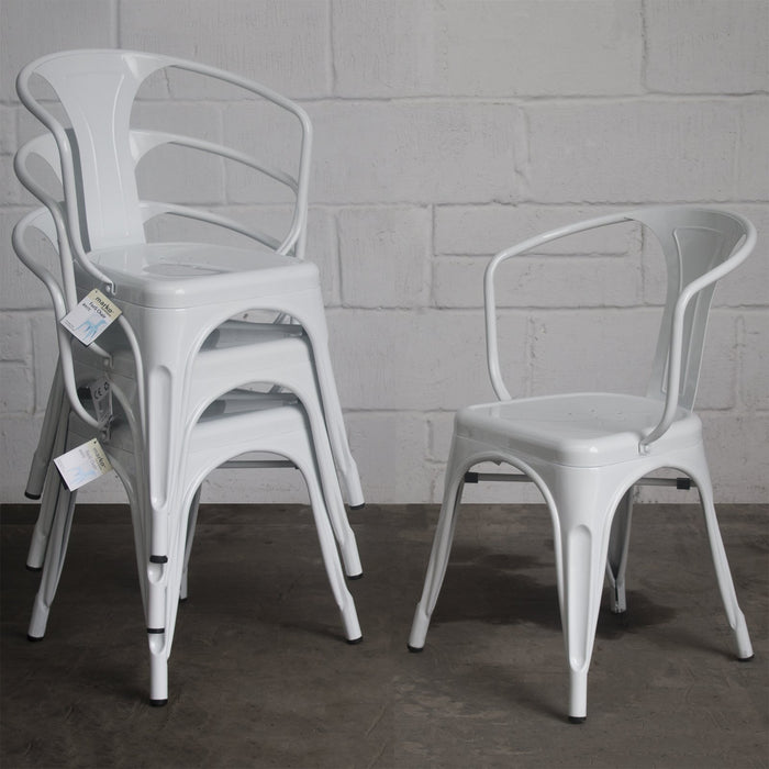 9PC Taranto Table, 2 Forli Chairs & 6 Castel Stools Set - White