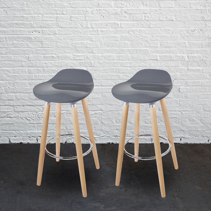 Set of 2 ABS Bar Stools - Round