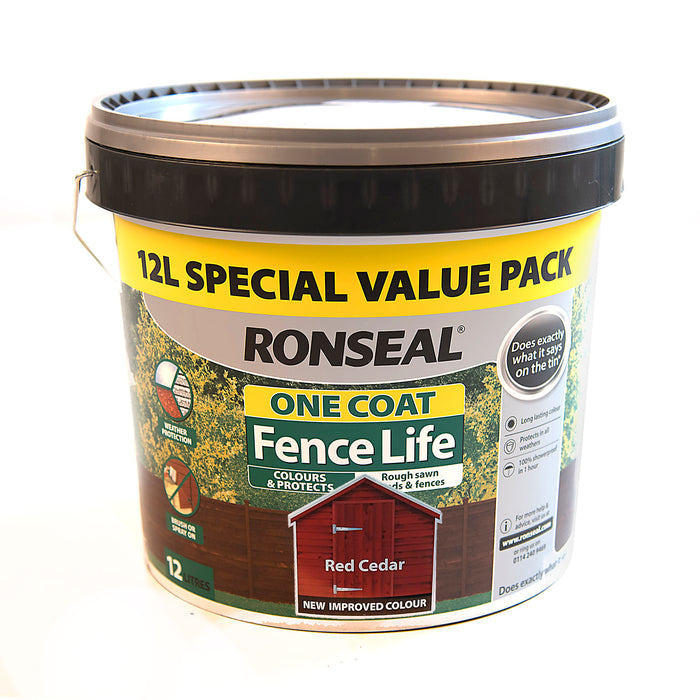 Ronseal One Coat Fence Life - Red Cedar 12L