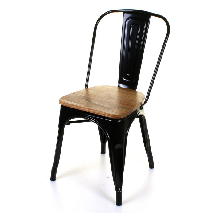 7PC Taranto Table, 2 Florence Chairs, 3 Palermo Chairs & Nuoro Bench Set - Black
