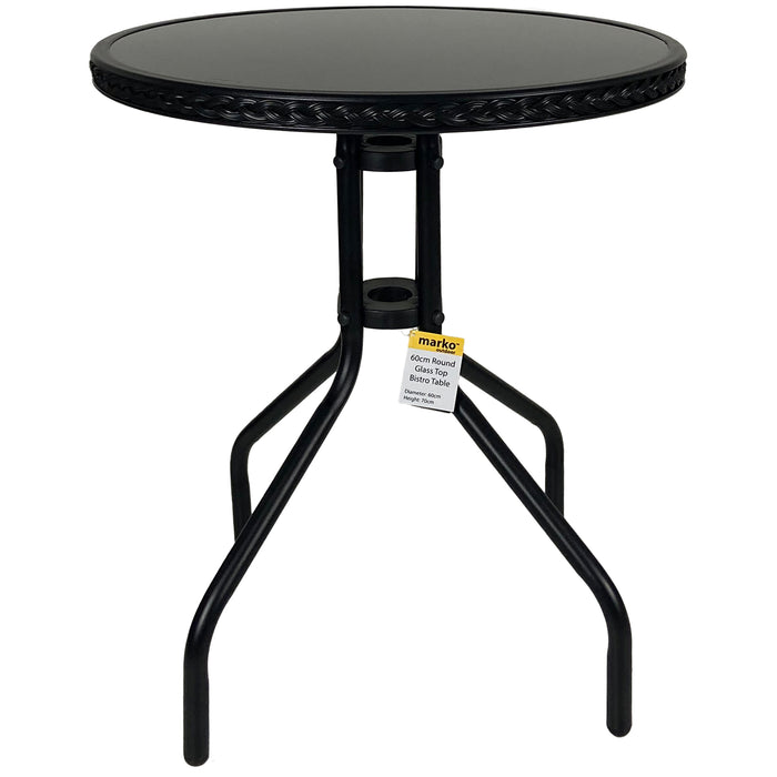 Black Wicker Edge Table Bistro Sets