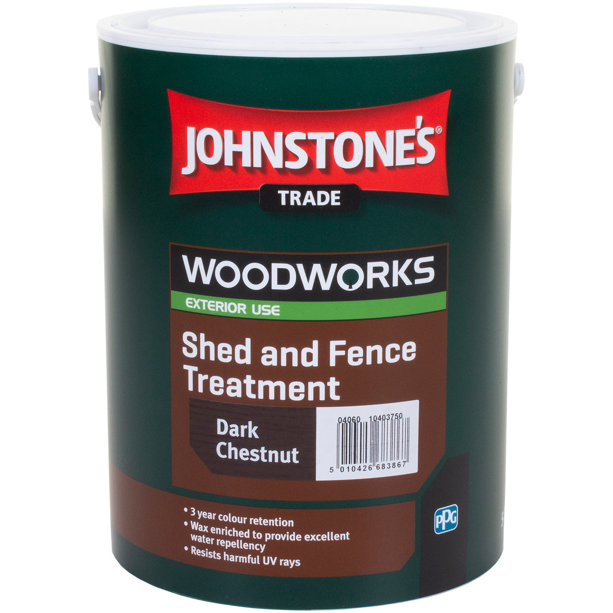 Johnstone's Woodworks Shed & Fence Paint Dark Chestnut 5L — JMart