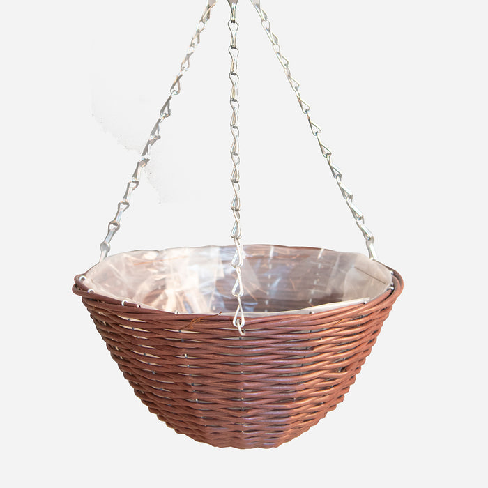12" Willow Hanging Basket - Brown