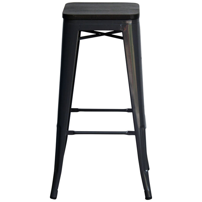 Tolix Style Empoli Bar Stool - Graphite Grey