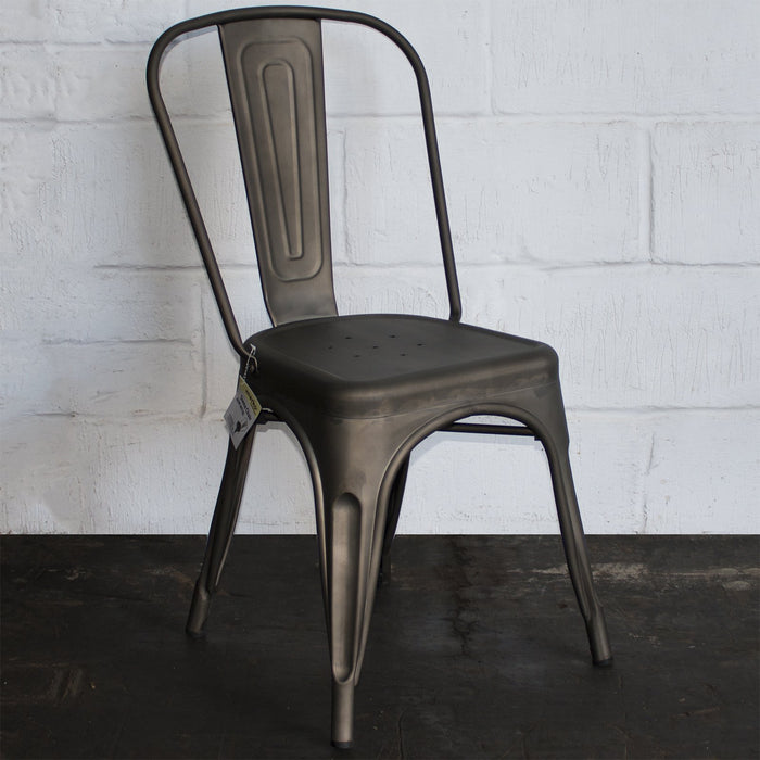 3PC Belvedere Table & Siena Chair Set - Gun Metal Grey
