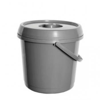 Bucket with Lid Silver