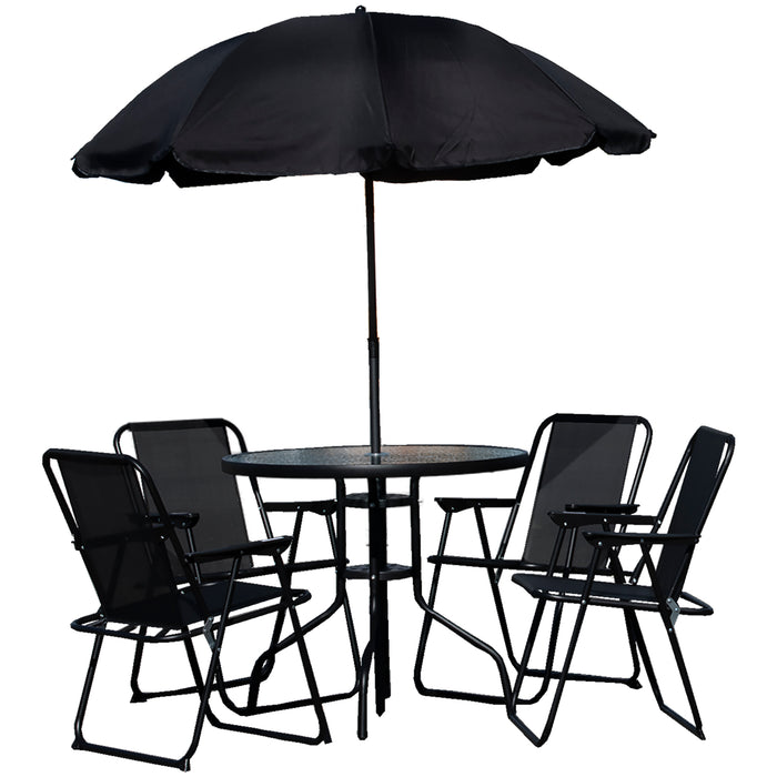 Banús 6PC Black Garden Furniture Set
