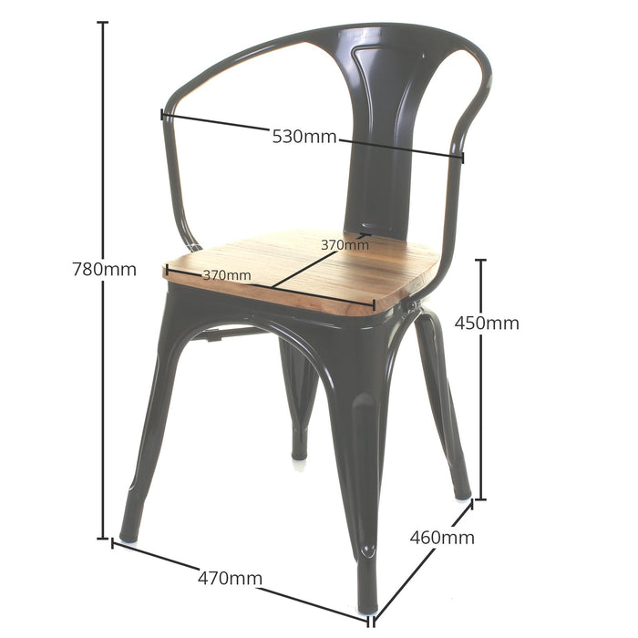 7PC Taranto Table & 6 Florence Chairs Set - Onyx Matt Black