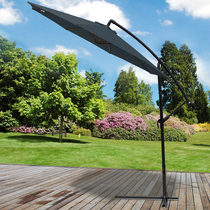 3M Overhanging Grey Parasol