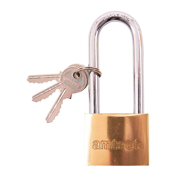 Brass Padlock Long Shackle 50mm